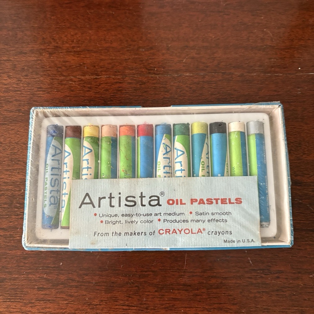 Vintage Oil Pastels Binney & Smith Artista 12 Count Crayola Sealed NOS