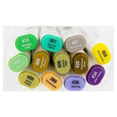 NUVO ALCOHOL MARKERS – SET OF 12 DUAL TIPPED – MUTED COLORS