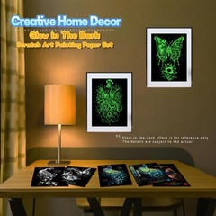 Scratch Paper Art for Adults-Glow 8.3 inches x 11.7 inches, Butterfly&Peacock