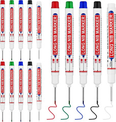 15 PCS Long Head Deep Hole Marker Pens,20Mm Long Nib Marker, Longs Nose Markers,