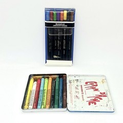 Vintage Art Supply Lot Caran d’Ache Neocolor II Tin Sakura Cray-Pas Staedtler