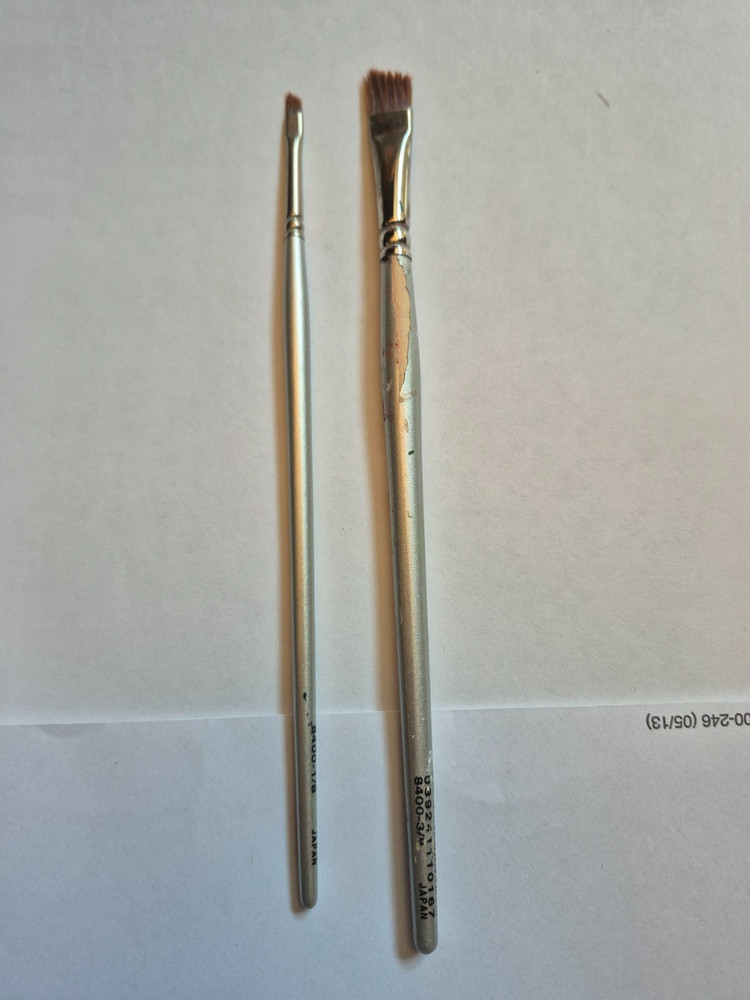 Loew Cornell American Painter Lot 8400 Size 3/8 & 1/8 Angled Flat TAKLON Brush