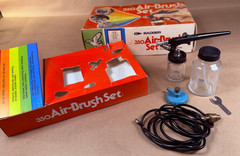 Vintage Badger 350 Air Brush Set Single Action External Mix w/ Accessories
