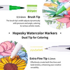 100 Colors Dual Tip Art Coloring Markers Set Fine Brush Tip for Drawing