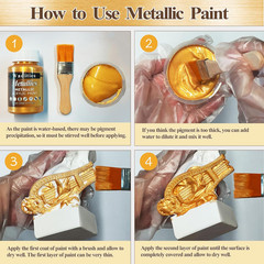 Acrylic Paint Metallic Gold, 250Ml Gold Leaf Paint for Art Painting