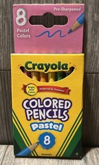 Crayola Short Colored Pencils Pastel Colors 8 Count Pre-Sharpened New 2019