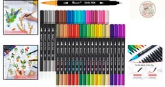 Stylish 36-Color Dual Tip Brush Markers – Ideal Gift for Artists and Students
