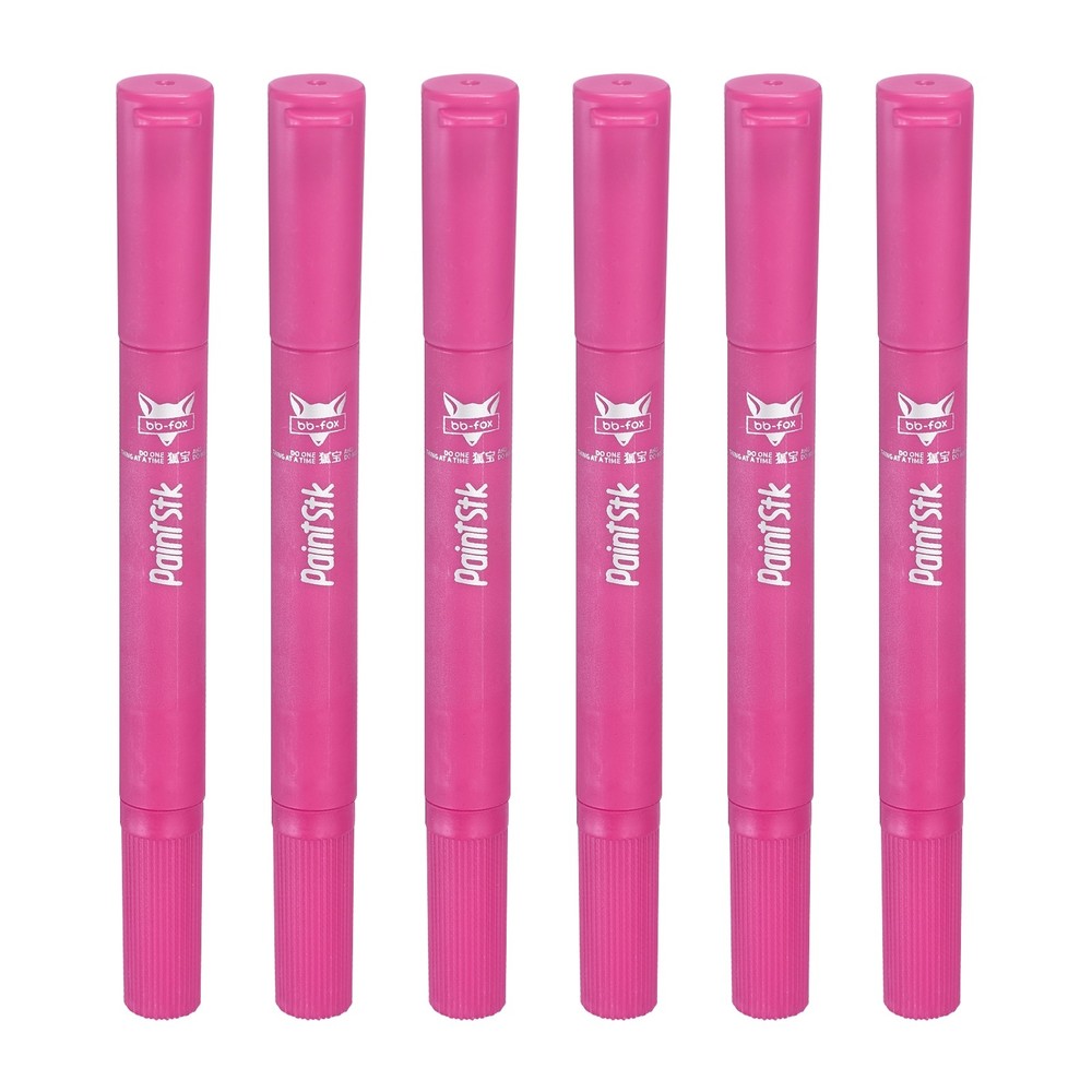 6 Pcs Tempera Paint Sticks, Long Paint Markers, Rose Red