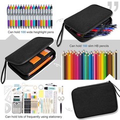 Zannaki Big Capacity Storage Pouch Marker Pen 10.5 x 7.9 x 1.3 inches, Black