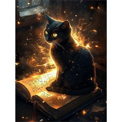 GEEHEIY Black Cat Diamond Art Kits for Adults, 5D 12*16 inch, TRTDNFDP1P07