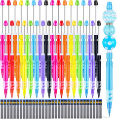 32 Pcs Beadable Mechanical Pencils Set Colored Mini Beadable Pencils with Lead R