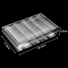 100PCS 30mm Silver Gold Coin Cases Capsules Holder Clear Plastic Round Storage
