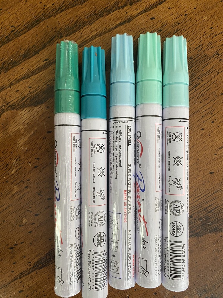 Overseas Paint Marker 5 Green Multi Colored Oil Based Pen Permanent PMA-520