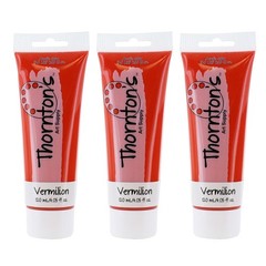 Thornton’s Art Supply Acrylic Paint Tube, 120ml (4.0oz), Pack of 3 – Vermilion