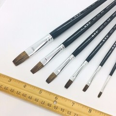 XDT#910 Bright Artist Paint Art Brushes 6pc Soft Natural Hair Acrylic Watercolor