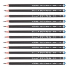 8B Sketch Pencils for Drawing, 12Pcs Graphite Drawing Pencils, Black