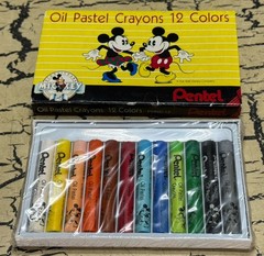 VTG Pentel Oil Pastel Crayon Set 12 Colors 60 Years Mickey Mouse NOS Unopened