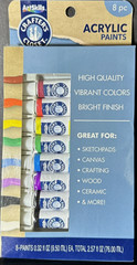 ArtSkills Crafters Closet watercolor paint set 8 tubes 0.32 fl oz craft supplies