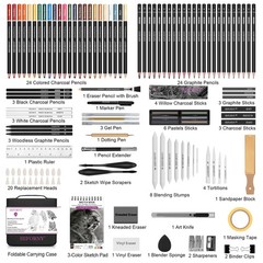 HIFORNY 126 PCS Drawing Kit Sketching Pencil Set,Sketch Pencils Art Supplies …