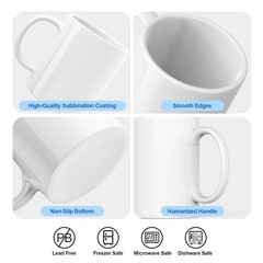 Sublimation Coffee Mugs Tazas Para Sublimar 11 oz Blank Bulk Coffee Mug White