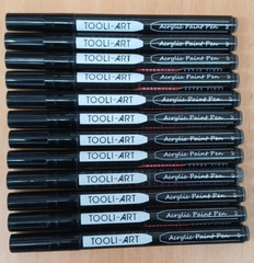 12 x TOOLI-ART Black Acrylic Paint Pen 0.7mm extra fine tip