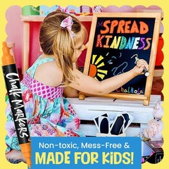 Chalkola Dual Tip Liquid Chalk Markers for Blackboard – (10 Pack, 1mm+5mm Fine,