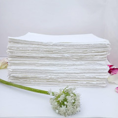 Handmade Paper Mixed Media Deckle Edge Blank Loose Leaf for Watercolor, Write…
