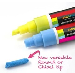 NEW – OTHER! 8 x PROFESSIONAL, LIQUID, MULTI-COLOURED CHALK MARKERS ~ AGE 6+