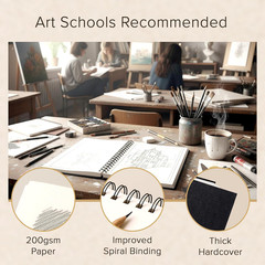 Artist’S Sketchbook Hardcover – 200GSM Very Thick Paper – Large, Spiral Sketch B