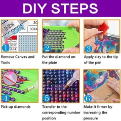 Fall Diamond Art Kits for Adults, 4 Packs Fall Diamond Painting Kits, 5D DIY s