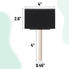 Bates 4-Inch Foam Sponge Brushes – 8 Pack for Precise Painting & Staining
