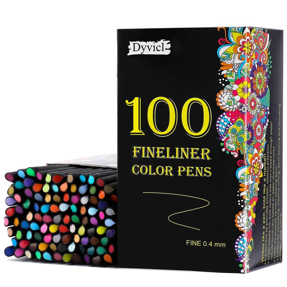 Dyvicl Journal Planner Pens Colored Pens, 100 Colors 0.4mm Fineliner Pen Set …