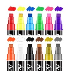 VIANZE Jumbo 12Colors Markers, Acrylic Paint Pens, 10mm Felt Tip Jumbo Poster