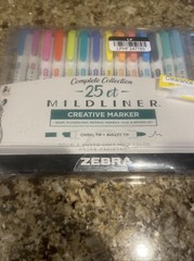 Zebra Mildliner Double Ended Markers, 25-pk Complete Collection New In Box