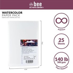 Bee Paper 100 Cotton Cold Press Watercolor Paper 6×9 Inch 50 Sheets Pack