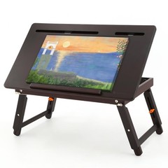 Drawing Table Foldable Drafting Desk with Adjustable Height & Angle Bamboo Dr…