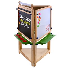 Children’s 3-Sided Art Activity Easel Chalkboard Dry Erase Board Paper Kid Paint