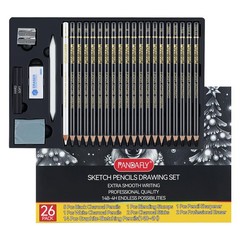 26-Piece Professional Sketch Pencil Set – Includes 4H to 14B Graphite Pencils…