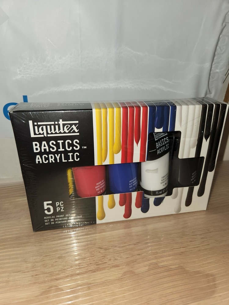 Liquitex Basics 75ml (2.54Floz) Acrylic Primary Set of 5 Tubes Paint Set