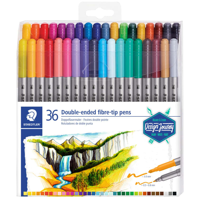 Staedtler Double Ended Fibre Tip Colouring Pens 36pk