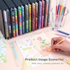 zxtwtoy Acrylic Gel Pens for Adult Coloring,252 Pack Colored Pens Set with Tr…