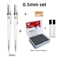 Transparent Mechanical Pencil 0.5/0.7/0.9mm with 2B Lead Refills.