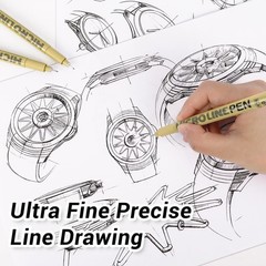 01 Fineliner Ink Pens 0.25mm Black Micro Fine Point Drawing Art 6 PCS