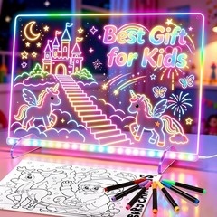 16″ Led Drawing Board for Kids with 13 Light Effects, Includes 16″, Red