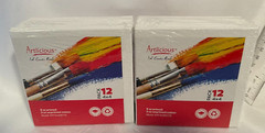Artlicious Canvases for Painting – 2 Packs of 12, 4 x 4 Inch Blank White Canvas
