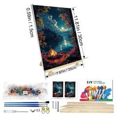 JOOZ Paint by Numbers Kit for Adults with 8 x 12 inches, Moon Landscape