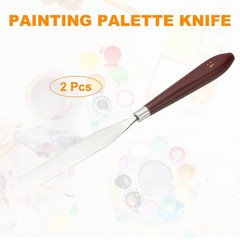 2pcs Painting Palette Knife 4.57 x 0.67 Inch Stainless Steel with Plastic Handle