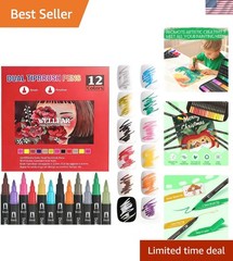 Dual Tip Markers for Adult Coloring Books No Bleeding – Gel Acrylic Paint Fin…