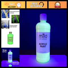 Glow in the Dark Acrylic Paint – Phosphorescent Green 16 oz | Non-Toxic, UV Reac