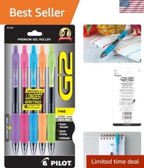Versatile G2 Gel Roller Pen Pack – Ergonomic Grip, Assorted Colors – 5 Count
